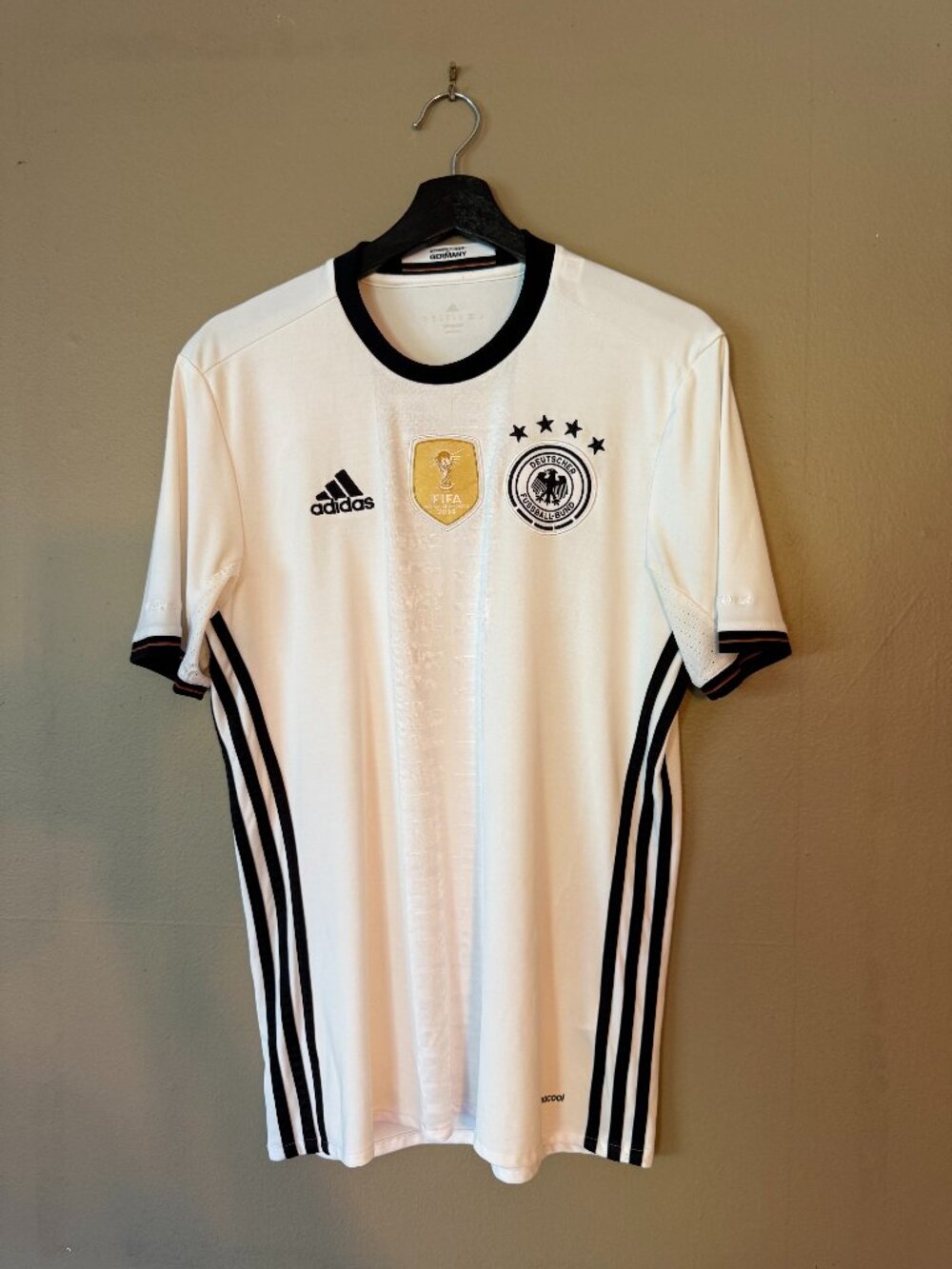 Adidas Germany 2016 Euro Home Jersey White Men’s M Climacool 4-Star DFB